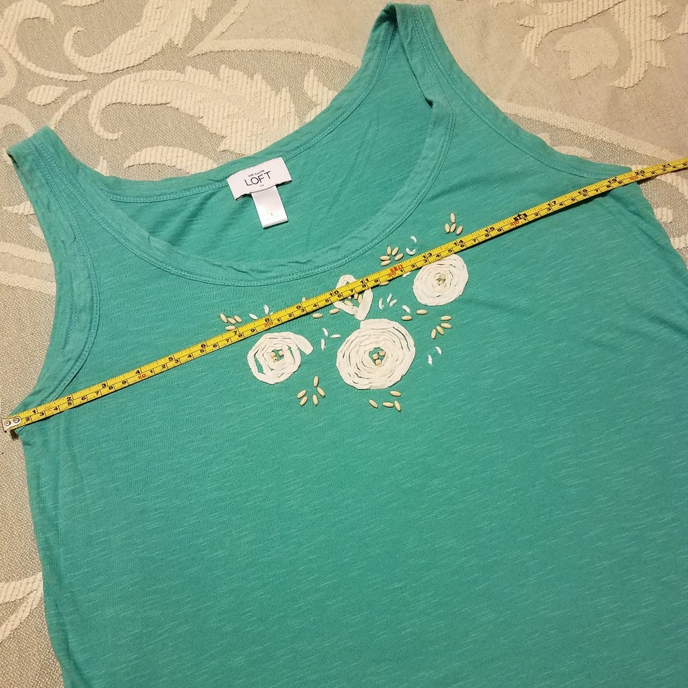 LOFT | Turquoise Embellished Tank - Picture 5 of 6